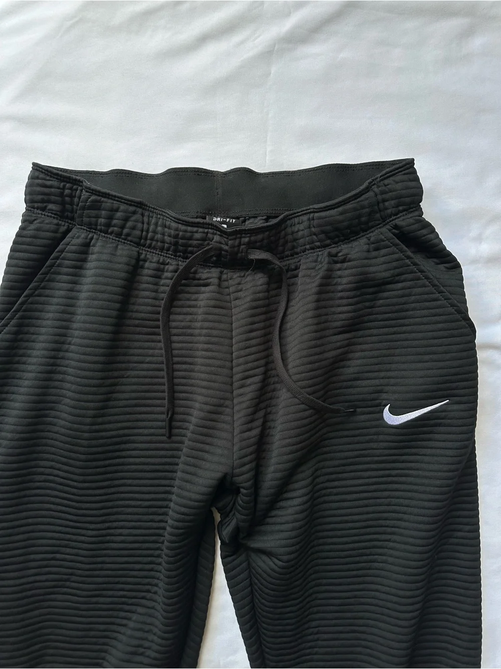 Nike Black Dri-FIT Ribbed Waist Athletic Joggers